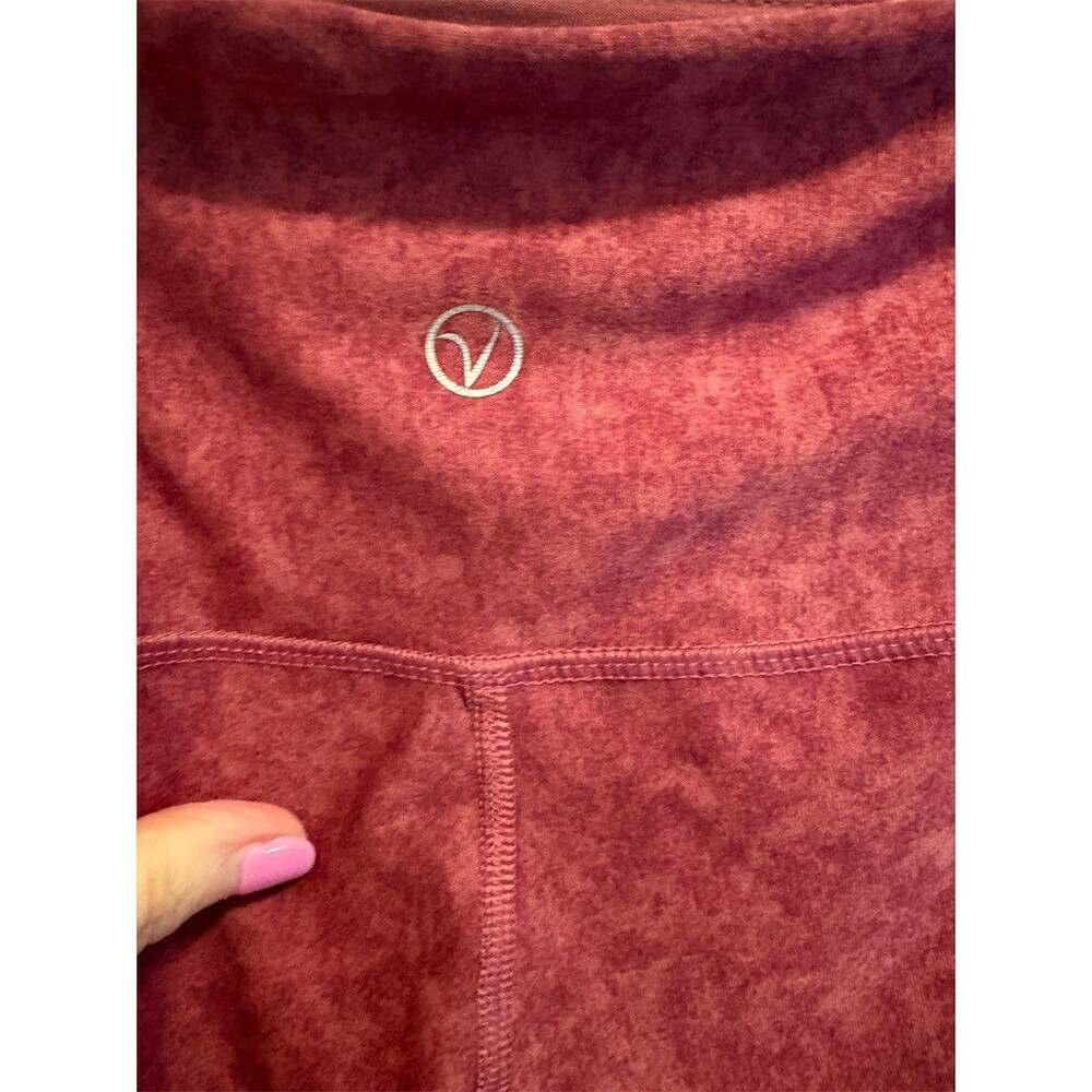 Vogo Leggings Womens XL Red Mineral Wash Capri Cropped High Rise Yoga Gym - Picture 6 of 8